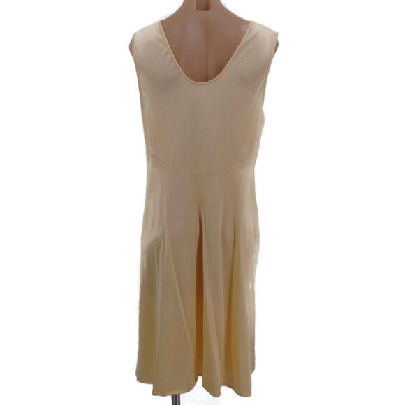 JC Penney Vintage Nylon Nightgown M Blush Beige Embroidered Gathered Bust 70s - Picture 4 of 12